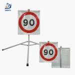 Reflective Tripod Warning Sign - 90KM Speed Limit Reflective Tripod Folding Warning Sign